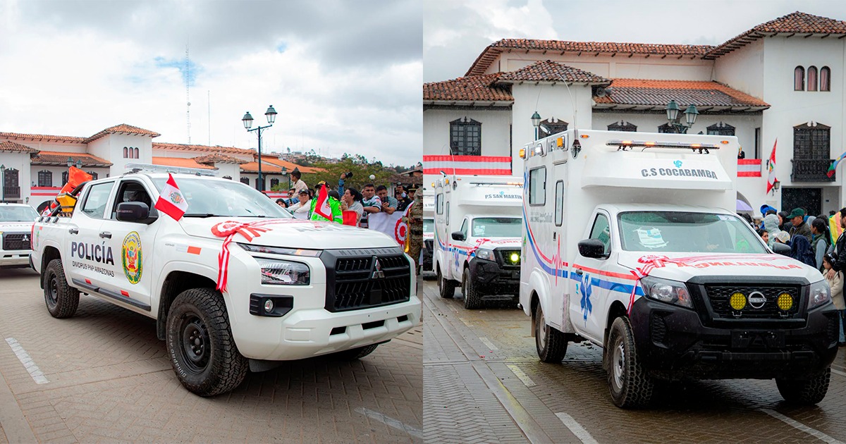 Amazonas presenta flota de ambulancias y vehículos policiales por más de 23 millones de soles